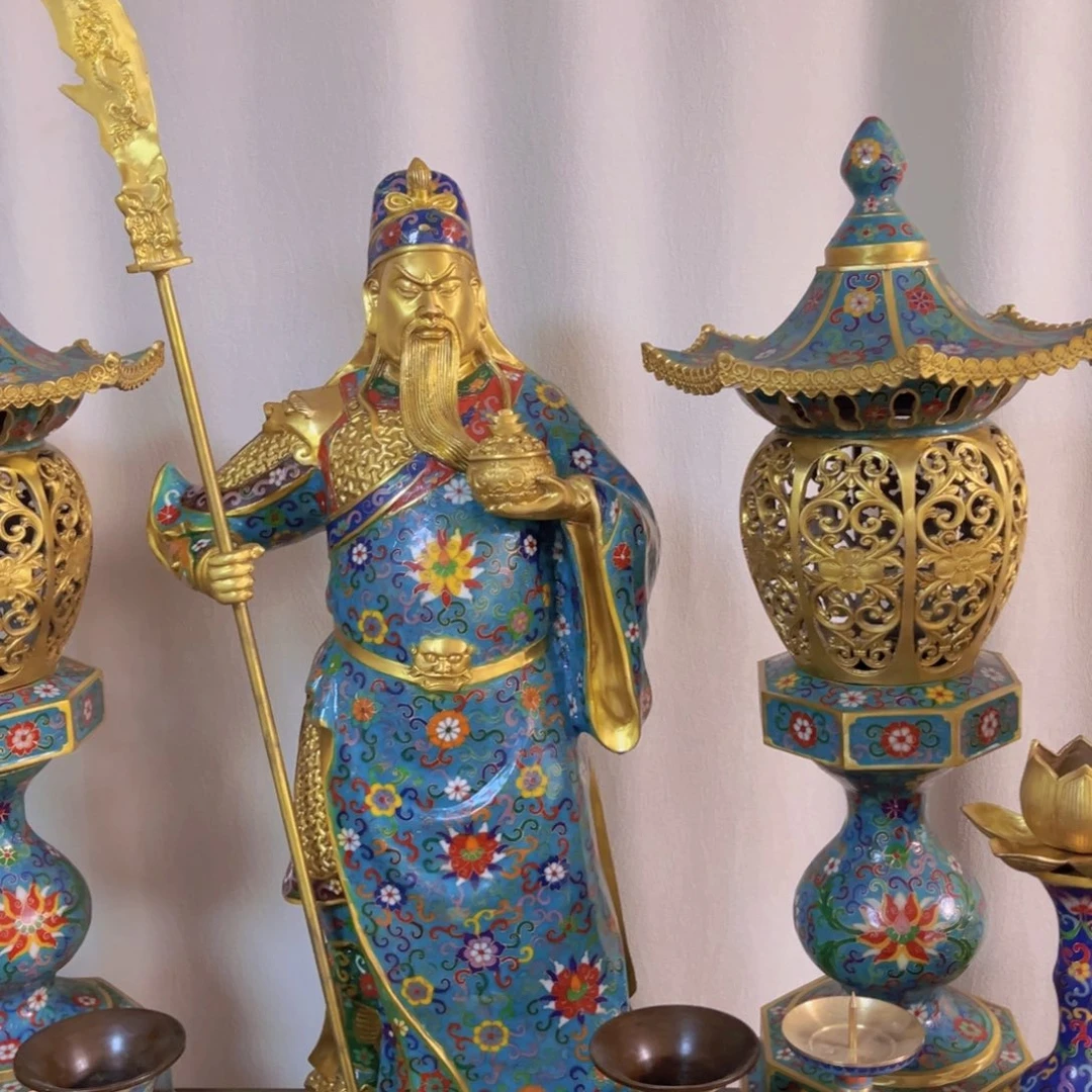 好****安铜胎掐丝珐琅关公一个