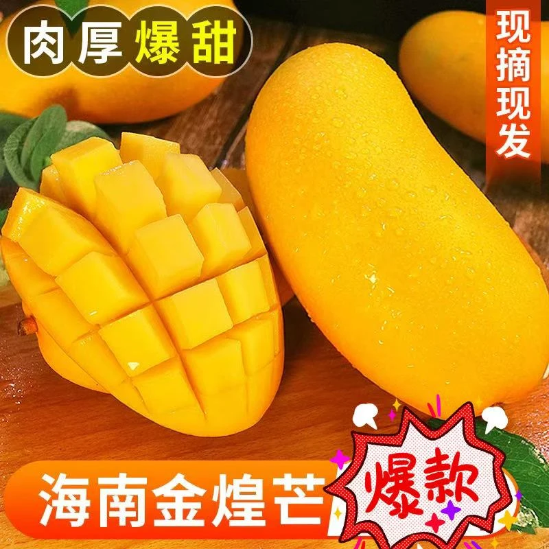 【海南金煌芒】正宗海南金煌芒带箱5/10斤果园现摘皮薄肉厚