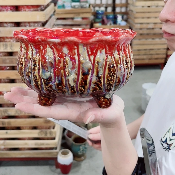 有孔，凑10元包邮陶瓷花盆发货！