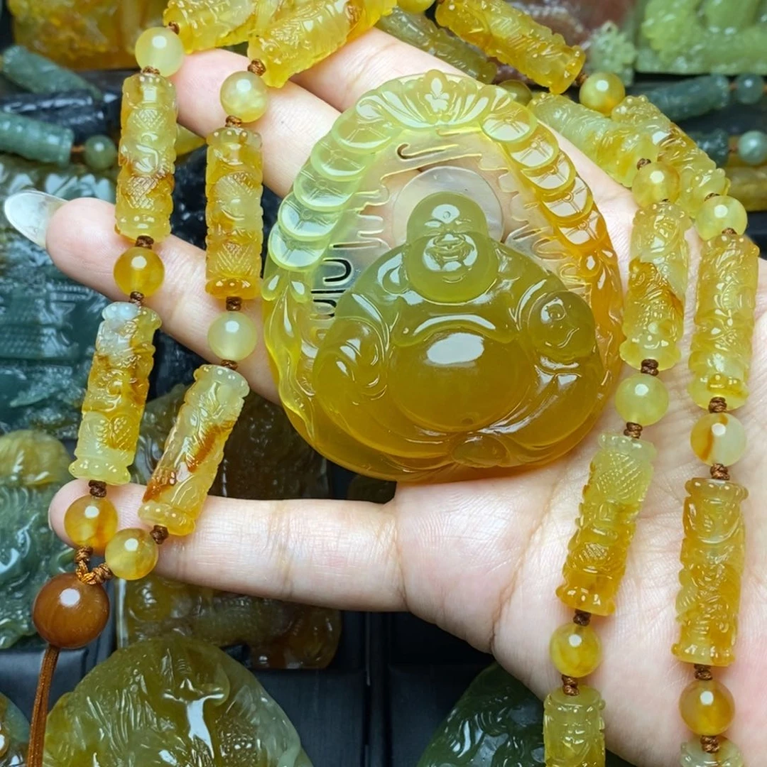 ****下蛇纹石玉未镶嵌颈饰