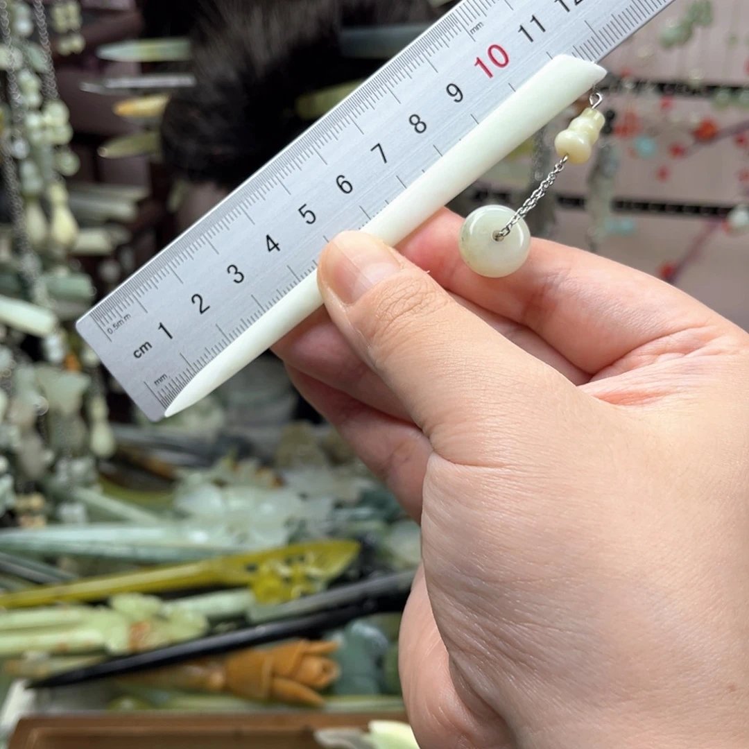 岫玉未镶嵌发饰长度11.5厘米左右