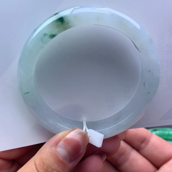 翡翠未镶嵌手镯天然翡翠飘花手镯