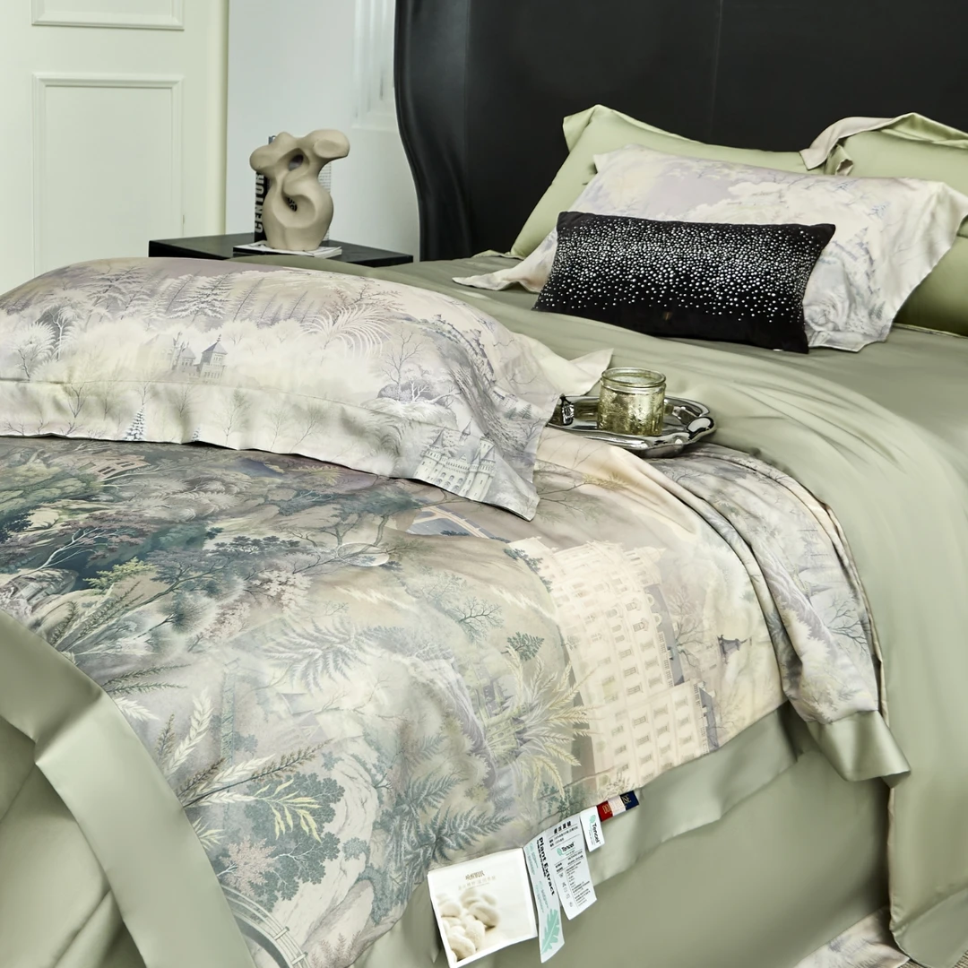 【布达佩斯】高端轻奢风天丝夏凉被四件套凉而不冰空调被子可机洗