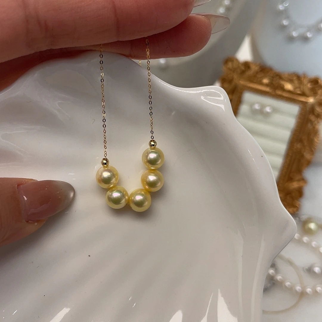 18K金镶嵌海水珍珠项链