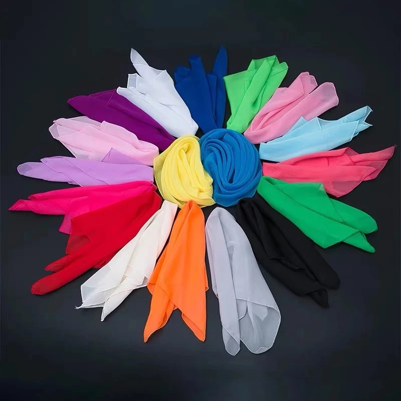 舞蹈丝巾纱巾小方巾手娟花考级茶山放歌道具跳舞手帕胶州秧歌丝巾