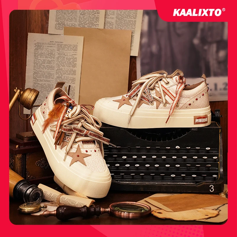 Kaalixto&唐探1900联名款图腾帆布鞋星星鞋国潮经典时尚欧若风