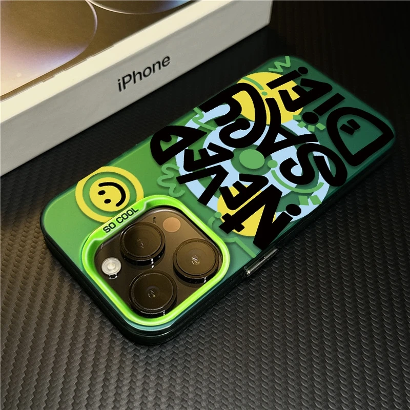 永不言败适用苹果16promax手机壳iPhone15创意14保护套17新款涂鸦