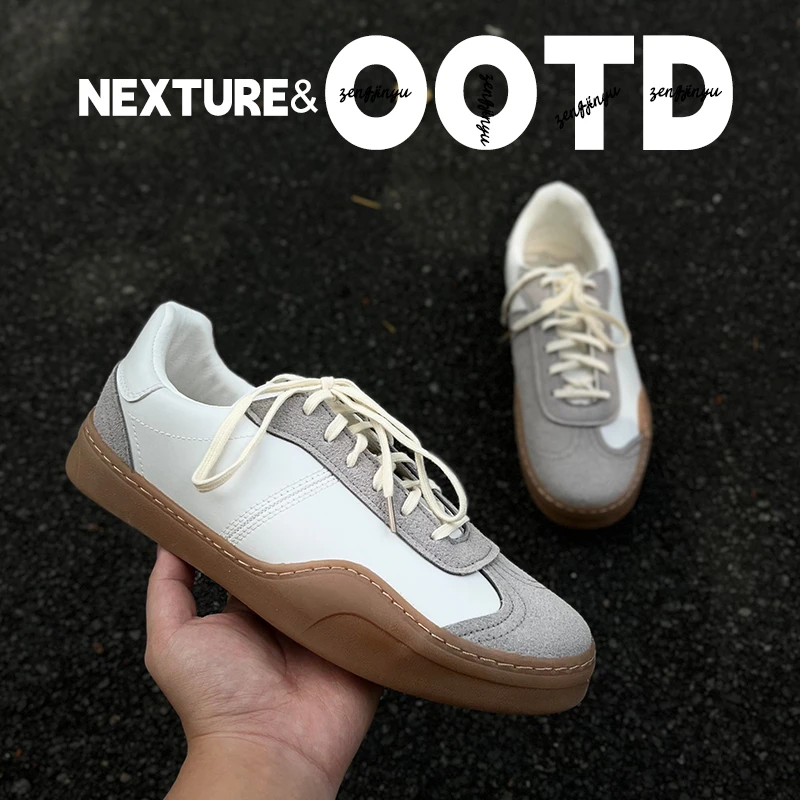NEXTURE 新款百搭小众德训鞋男情侣运动休闲阿甘鞋低帮透气板鞋潮