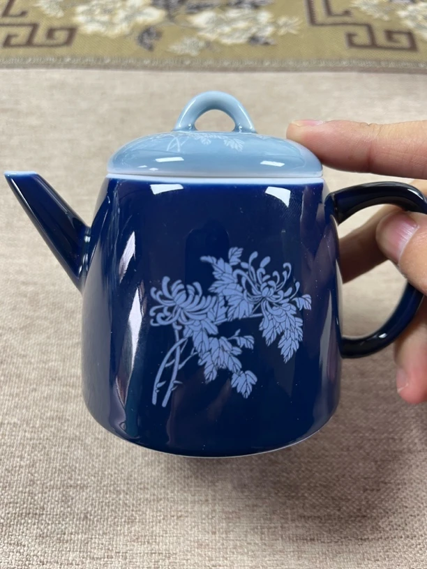 景德镇陶瓷手工颜色釉茶壶菊花茶壶