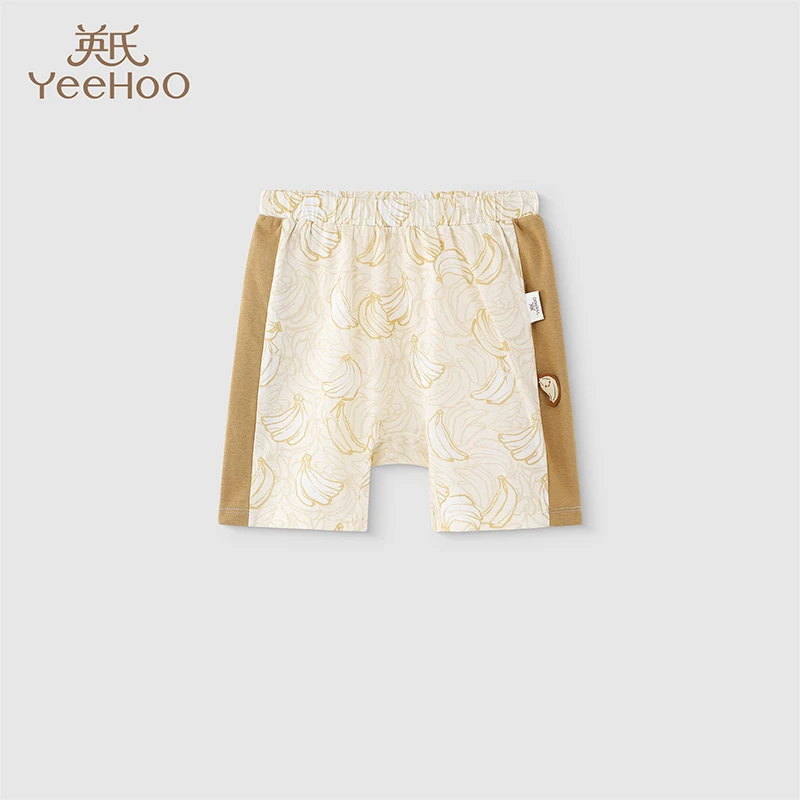 英氏儿童屁屁裤夏季男童休闲裤纯棉短裤透气2025新款YRKPJ2R017A