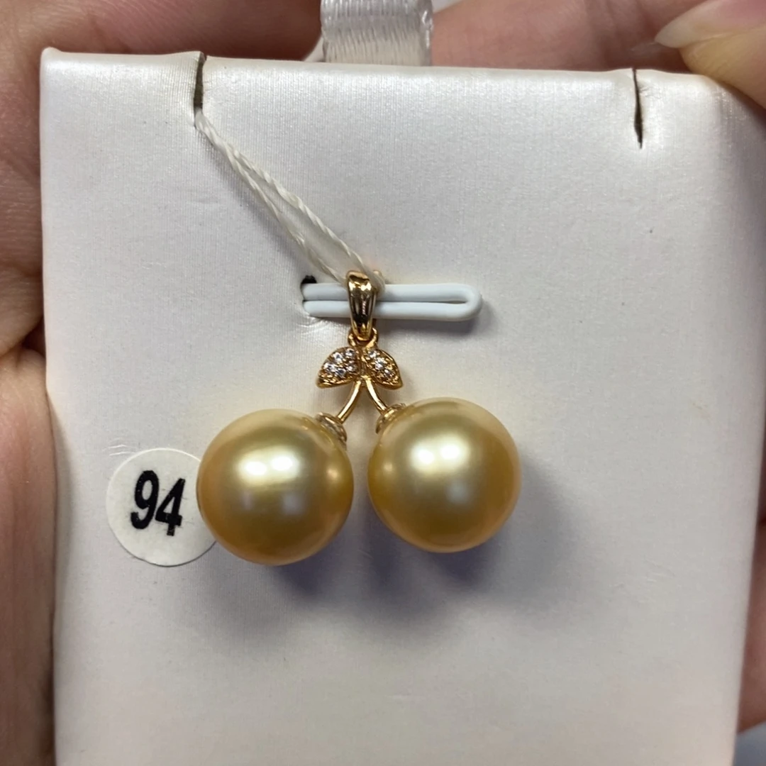海水珍珠18K金镶嵌吊坠(不含链)