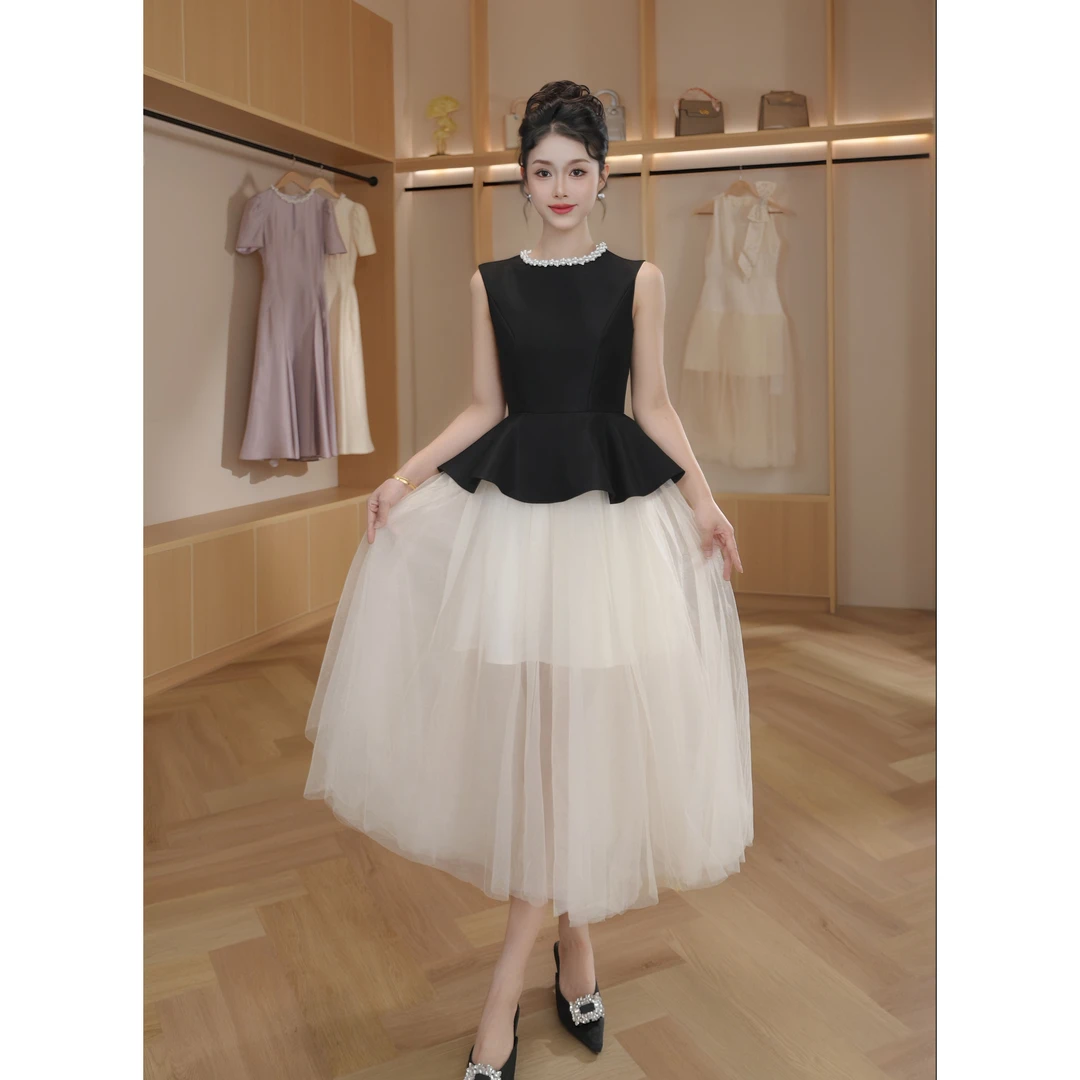 【设计师定制】 国内设计师品牌 气质收腰连衣裙9012