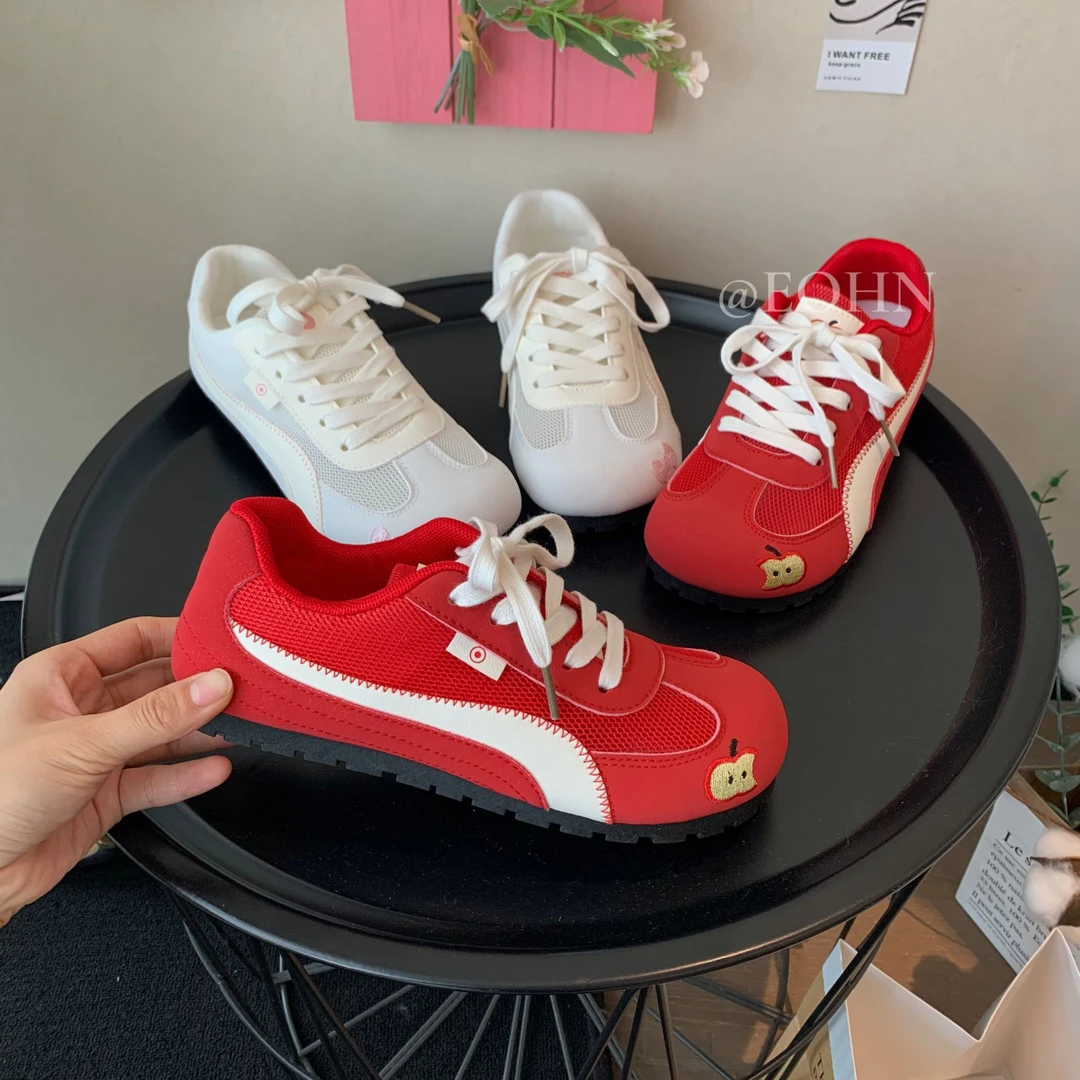 【eohn】2025夏季新款网面小圆头德训休闲鞋透气时尚休闲百搭女鞋