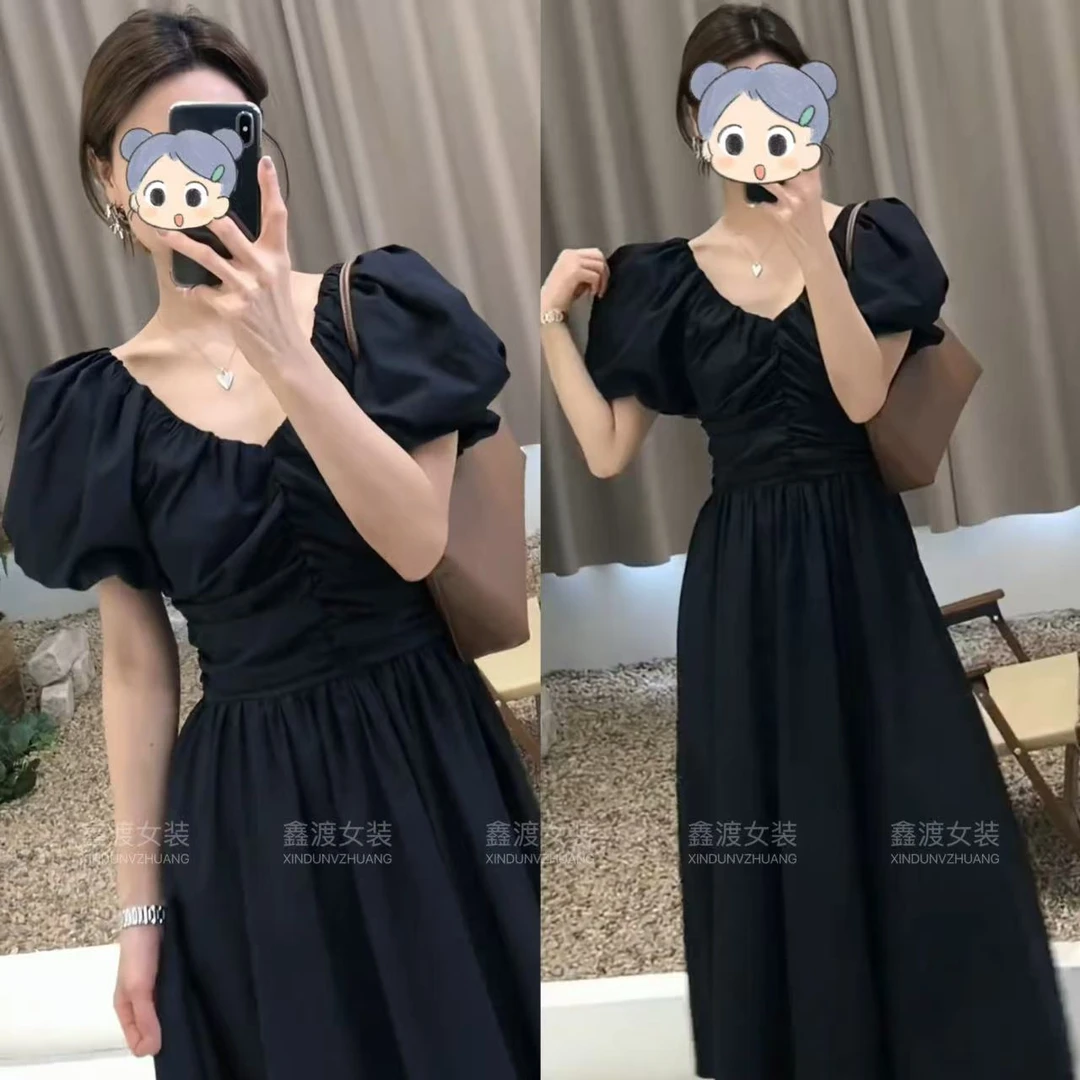 2025夏季新款时尚显瘦气质女士网红洋气连衣裙百搭款D5625