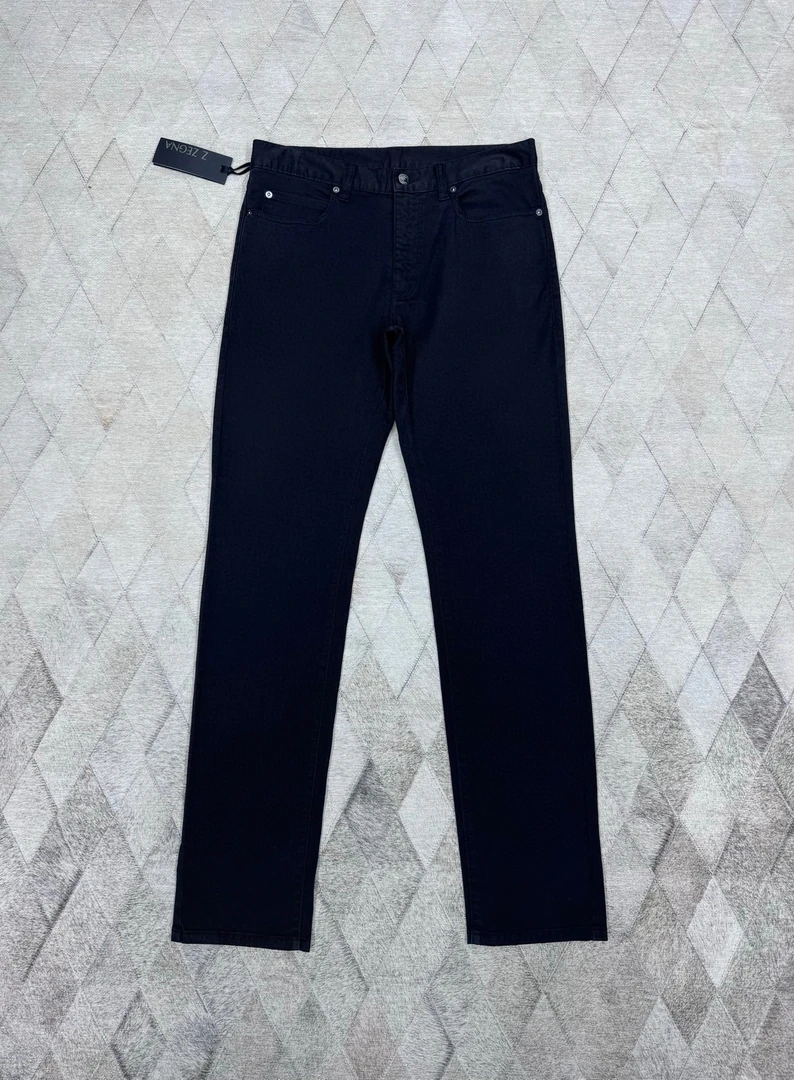 未使用 ZEGNA Zegna 133835 杰尼亚春夏薄款 黑色牛仔裤