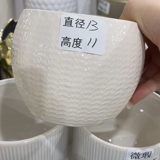 多肉绿植陶瓷花盆9.9包邮，有孔