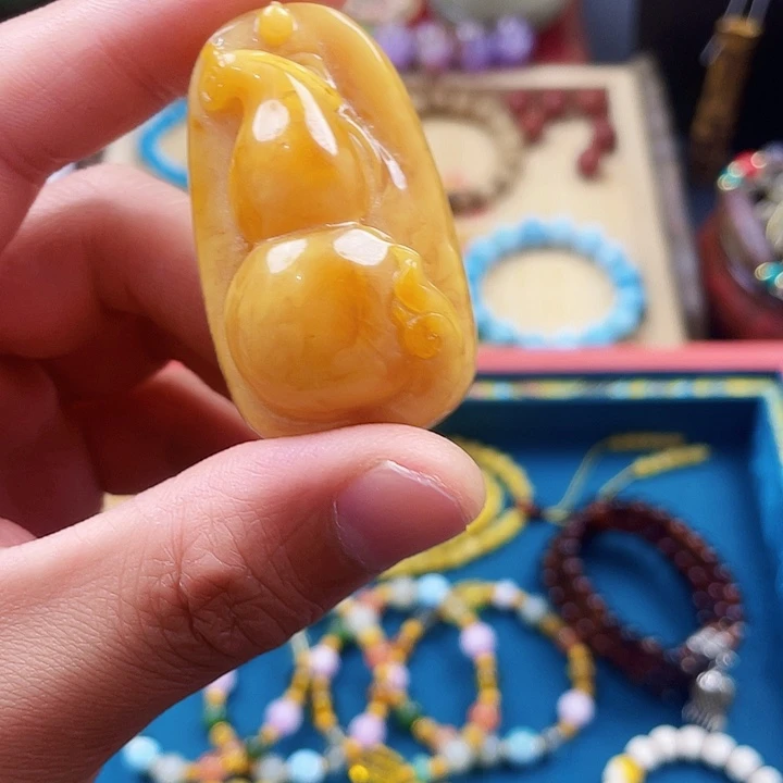 未镶嵌颈饰琥珀天然蜜蜡葫芦吊坠