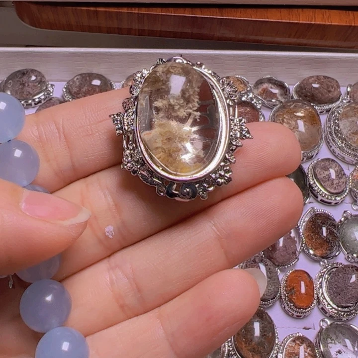 水晶手链银S800镀金镶嵌浪**丶