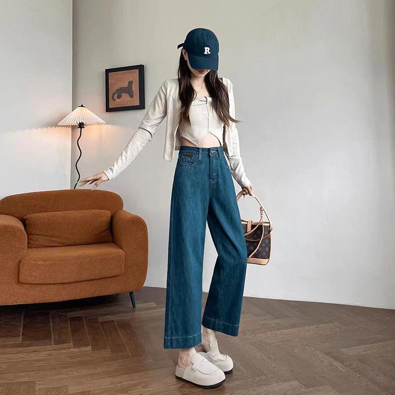 （2号）2025新款百搭高腰显瘦直筒阔腿喇叭奶奶裤