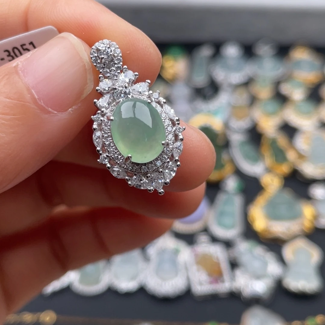 ****…翡翠银S925镶嵌吊坠(不含链)