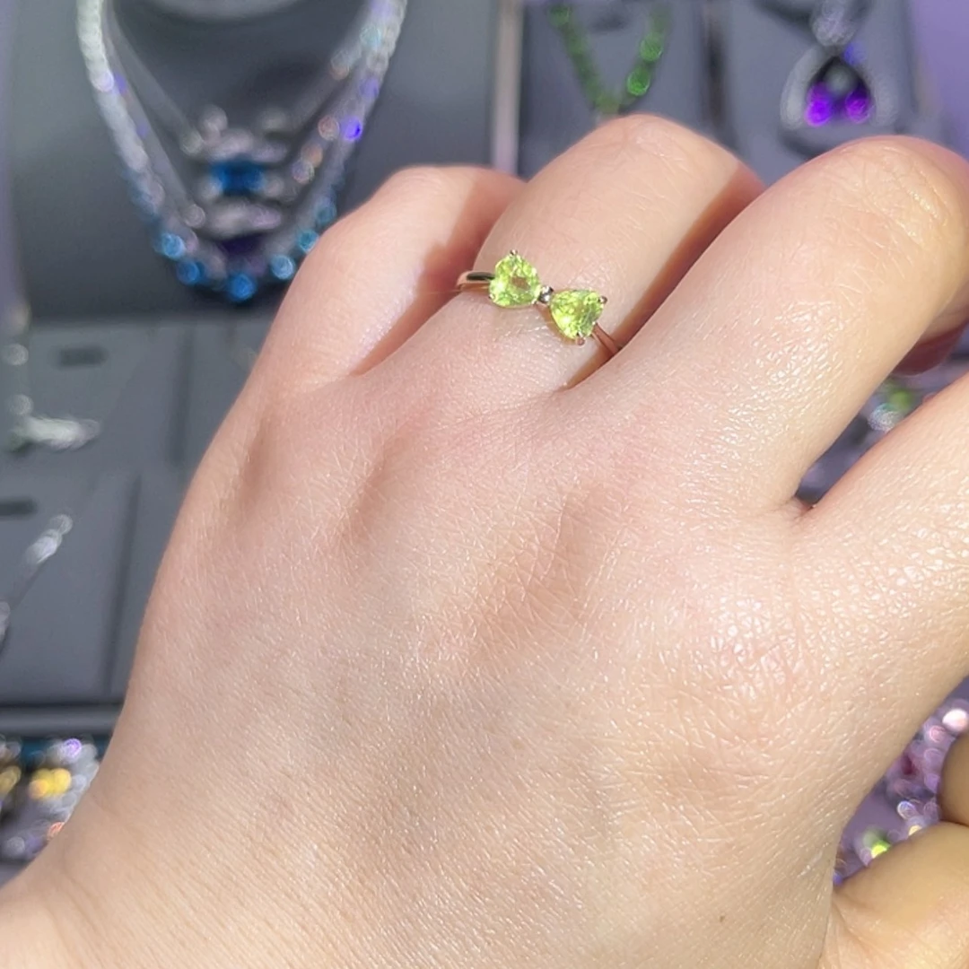 【闪购商品】橄榄石戒指银S925镶嵌