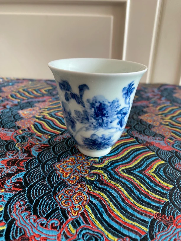 六个器型青花手绘微瑕主人杯手工品茗杯茶杯全手工白瓷茶具陶瓷