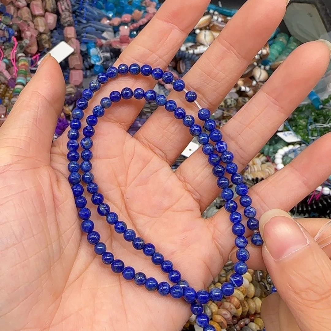 玛瑙/玉髓合金珠宝半成品青金4mm一条