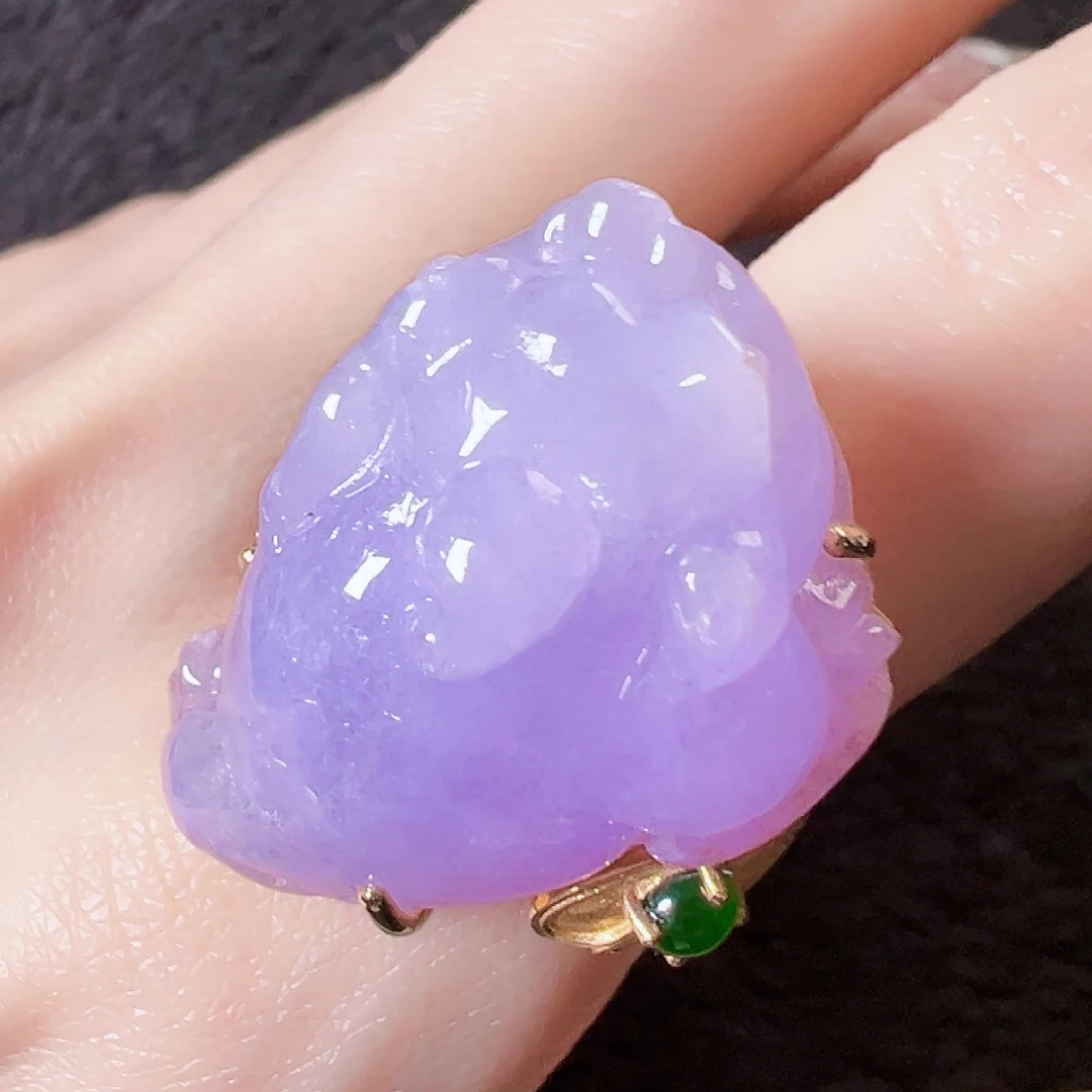 翡翠18K金镶嵌戒指签收后24小时鉴赏期，过时不退