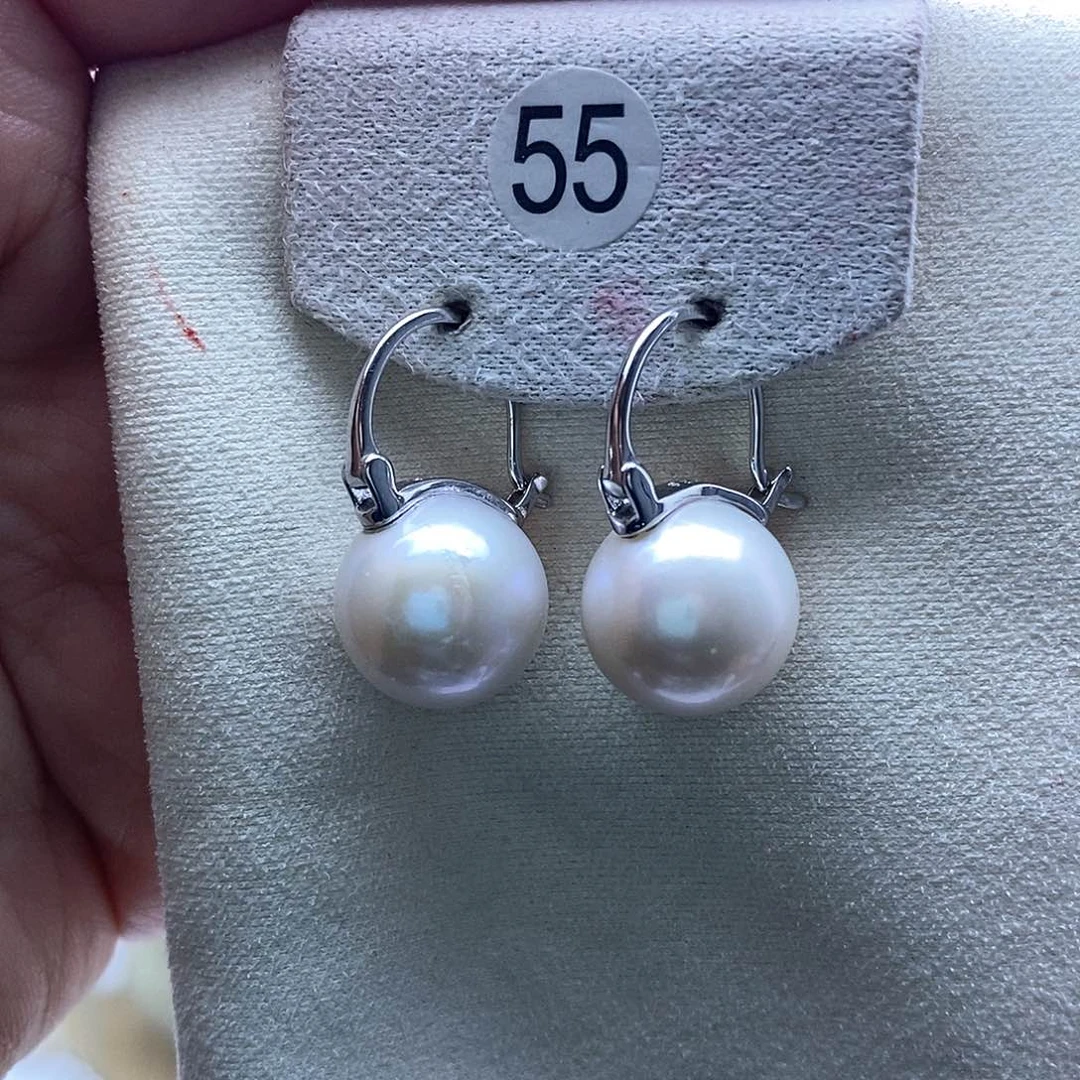 淡水珍珠耳饰银S925镶嵌执****老