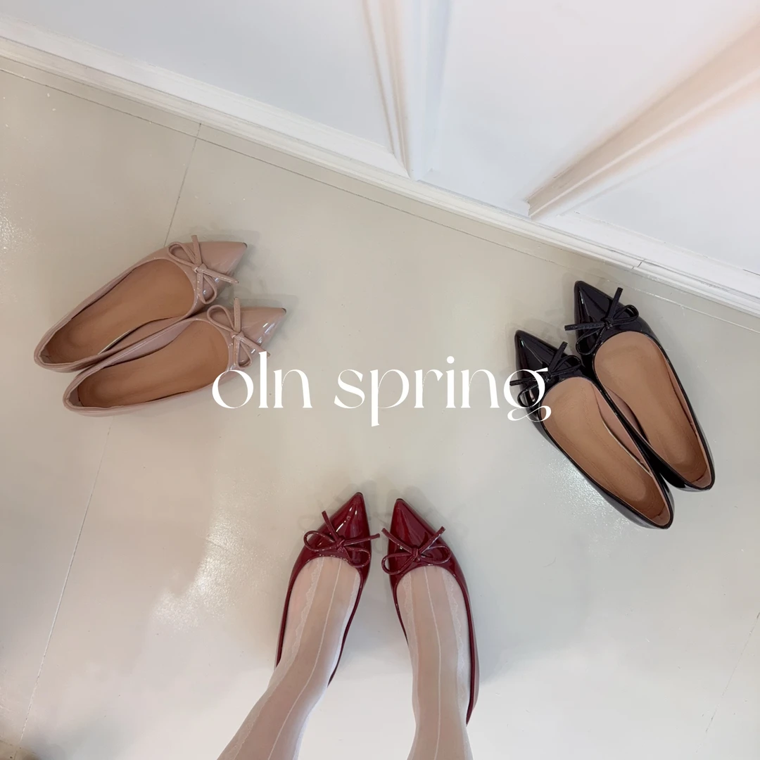 oln spring｜内增5cm少女感蝴蝶结温柔名媛千金内增高单鞋-S639