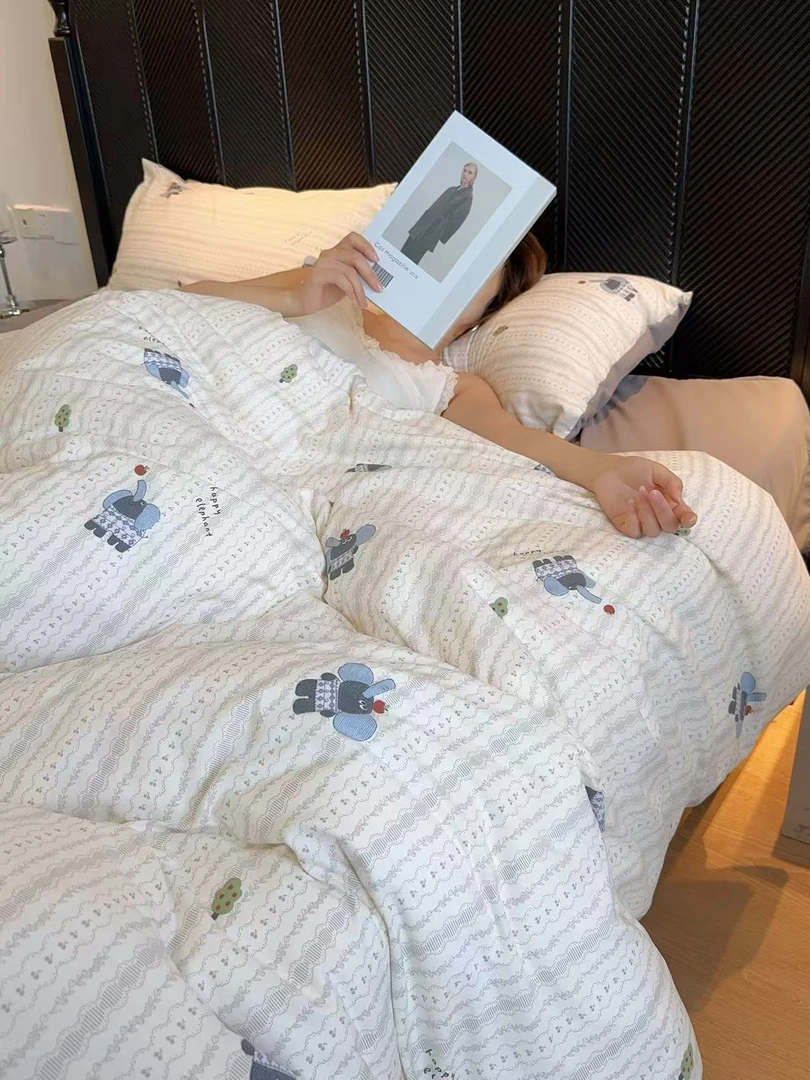 【韩国】软乎乎的四件套（苹果小象）200x230cm