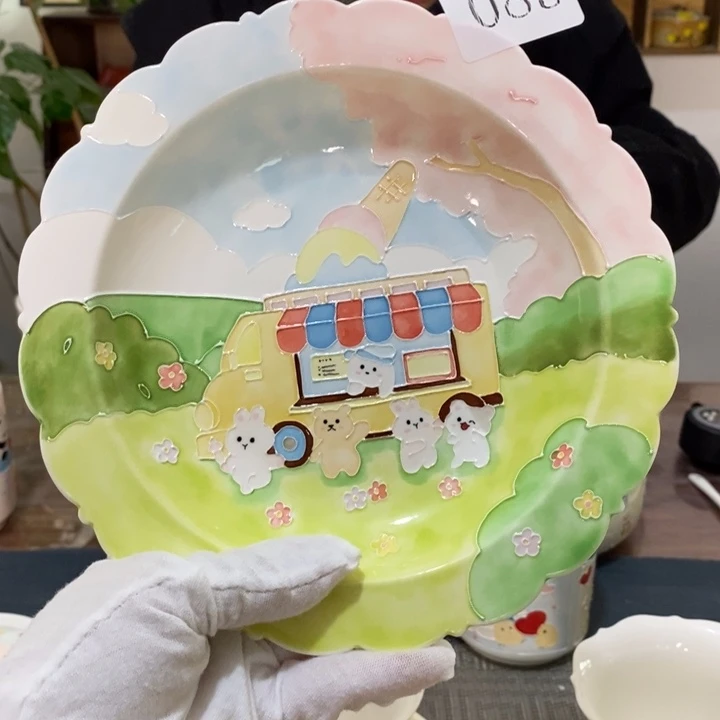 杯青***．景德镇釉下彩手绘