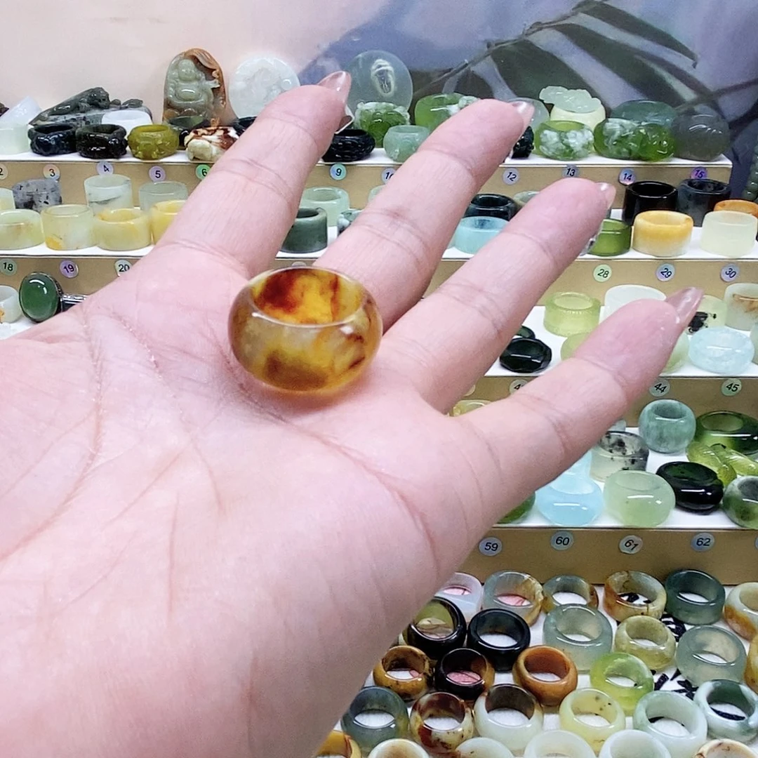 岫玉戒指未镶嵌武****计