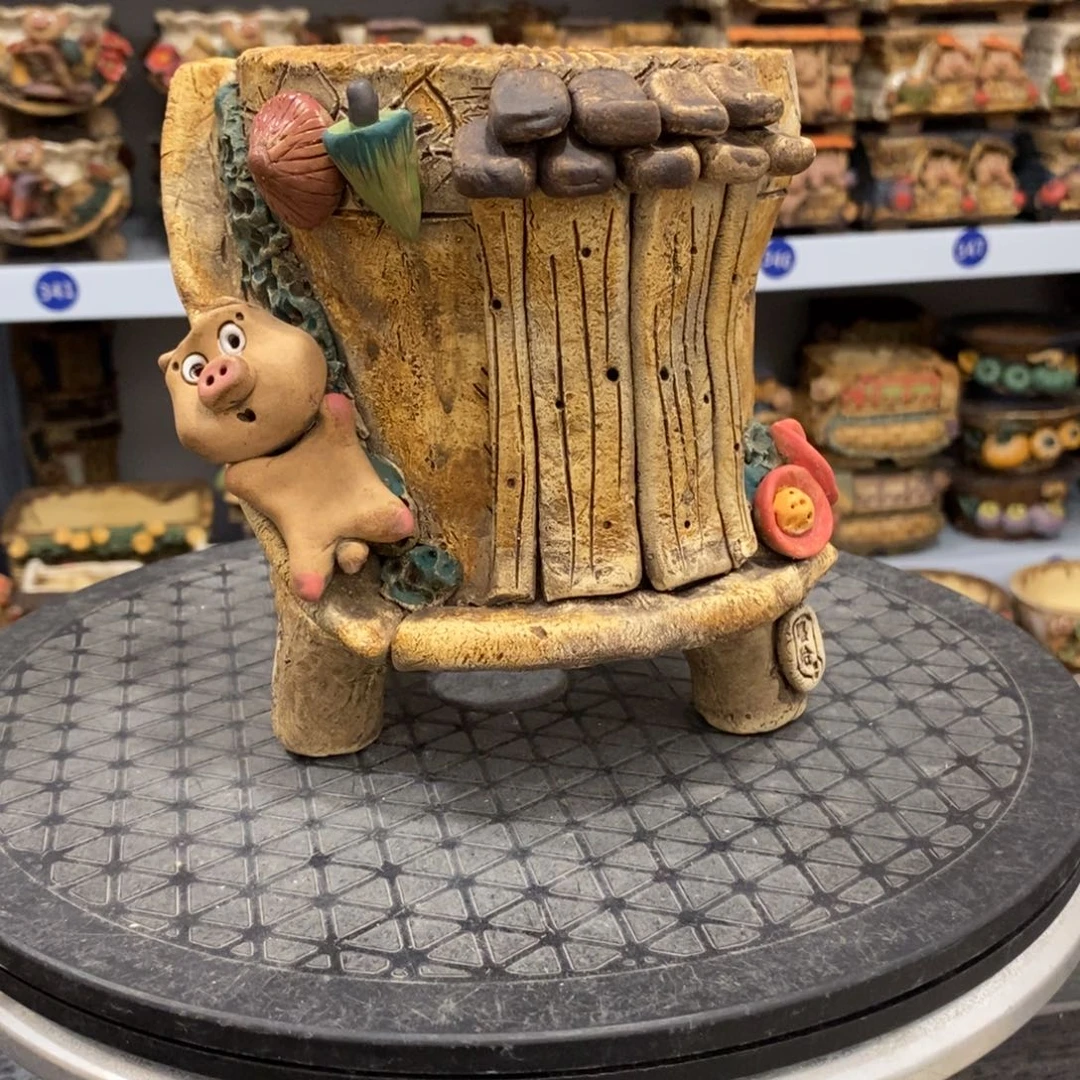 红陶L****?嘻哈粗陶手捏花盆