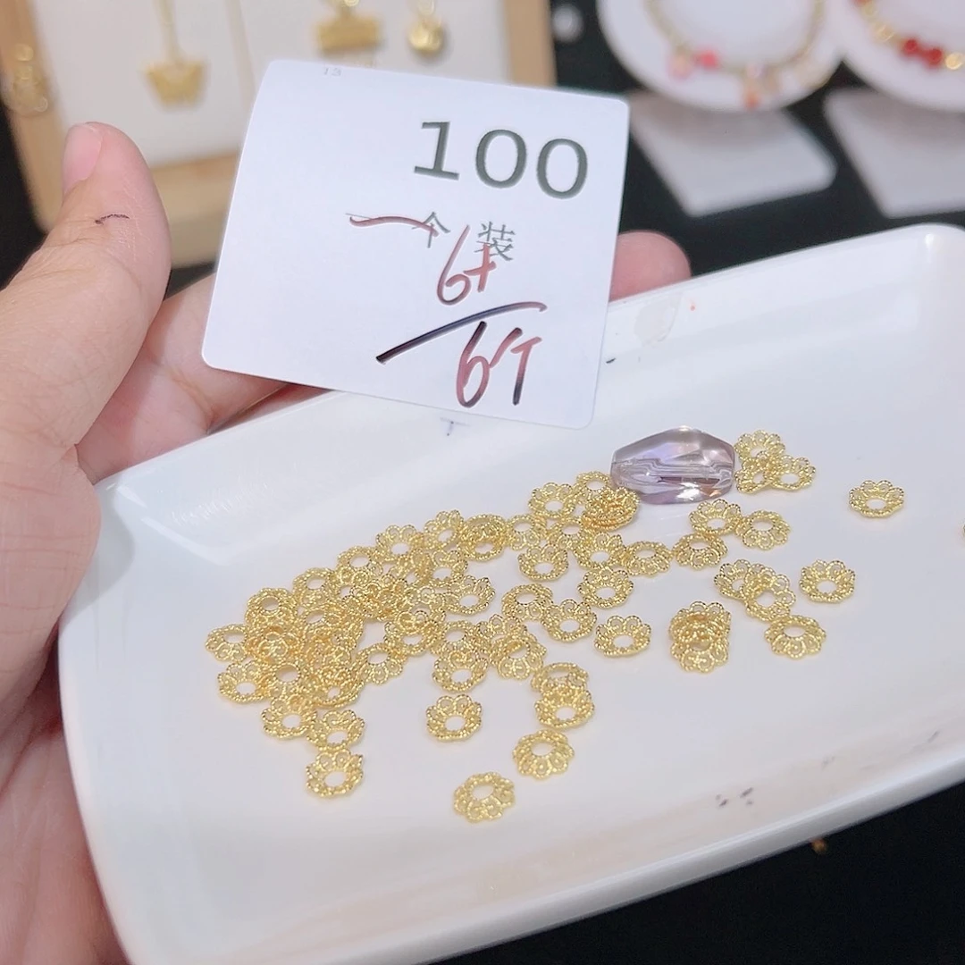 紫晶珠宝半成品银S925镀金镶嵌10