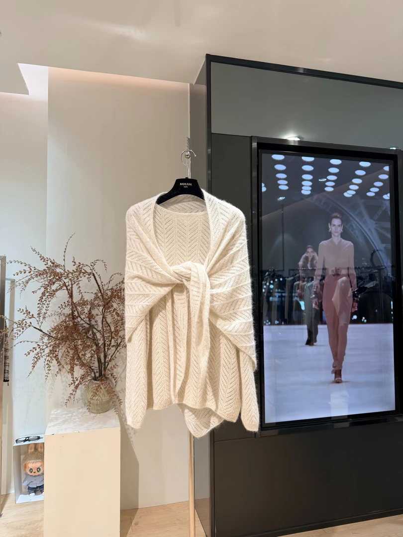 ZZ时尚百搭连帽休闲风斗篷法式百搭御姐风针织X1117