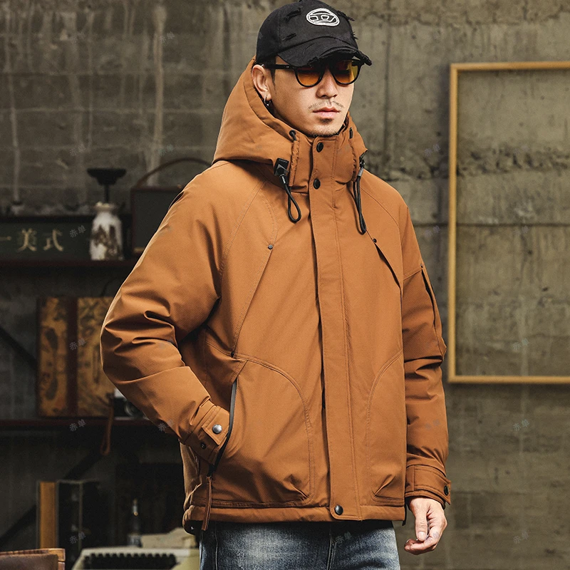 YRH246033冬季新款羽绒服外套加厚连帽宽松休闲冲锋衣外套