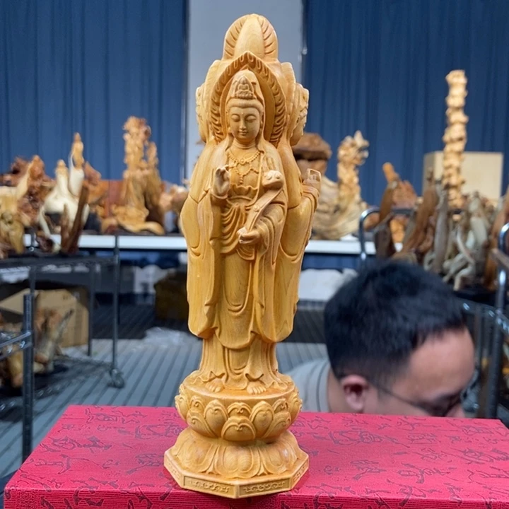 柏木（崖柏）三面观音