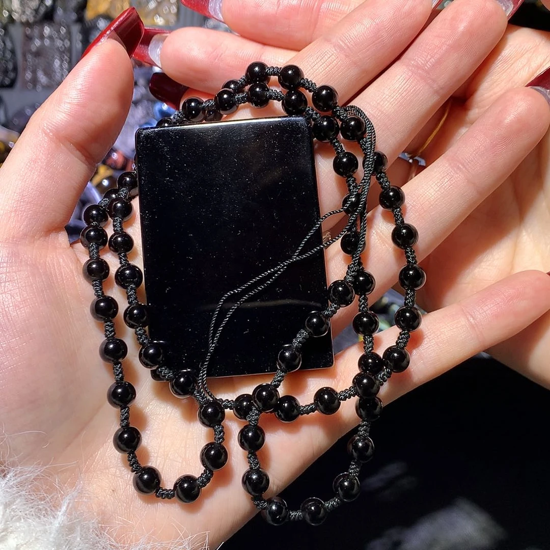 D***.黑曜岩未镶嵌吊坠(赠链)