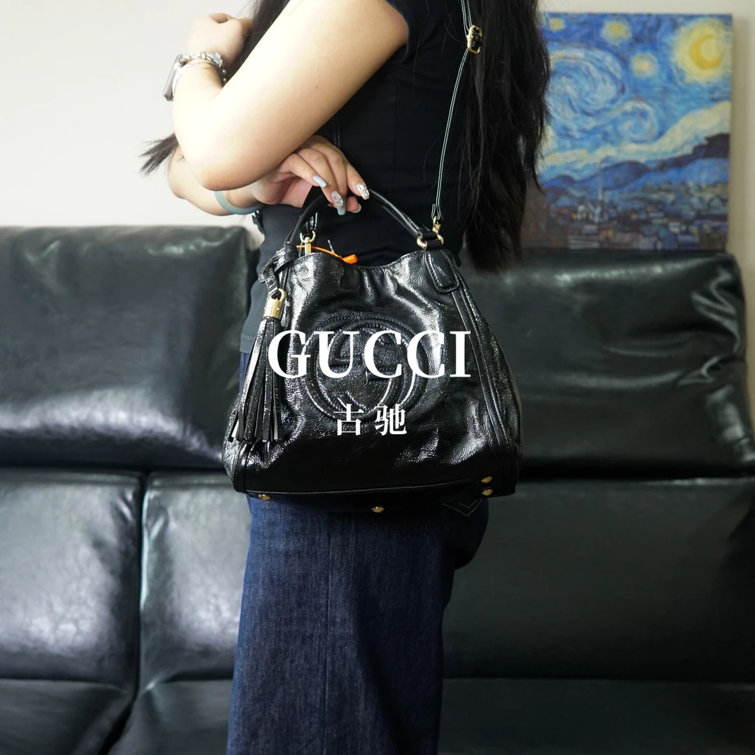 95新 GUCCI/古驰 黑色单肩包/EE05715035/5035