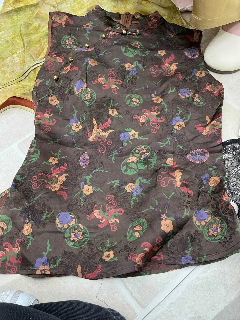 2025夏新款新中式国风立领盘扣上衣无袖