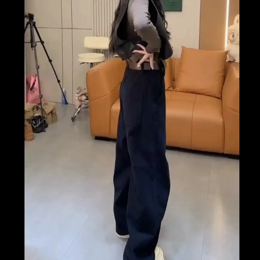 洋气百搭弯刀长裤女2025秋季新款立体剪裁牛仔裤梨型身材高腰显瘦