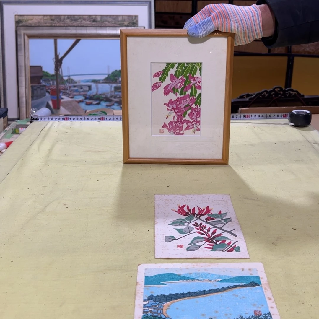 绘画失***田屏风框画茶空间设计