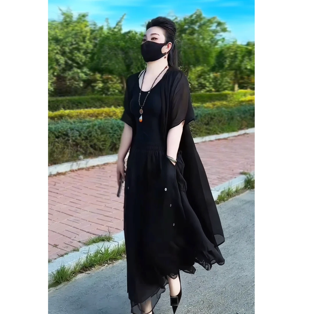 2025新款苎麻外搭裙子