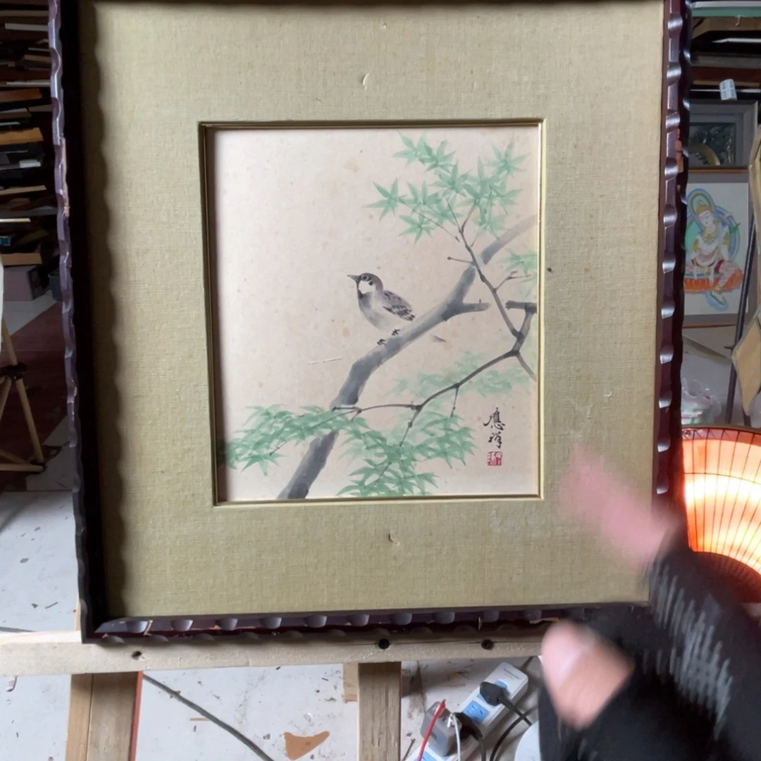 君***军中古框画有些瑕疵看好下单不退不换