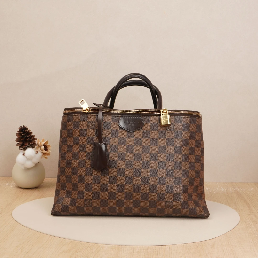 95新 LouisVuitton/路易威登 中古棋盘格手提包单肩包DS032279