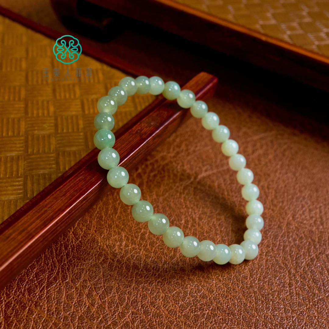 玉美人菲菲#和田玉单圈手串约5mm