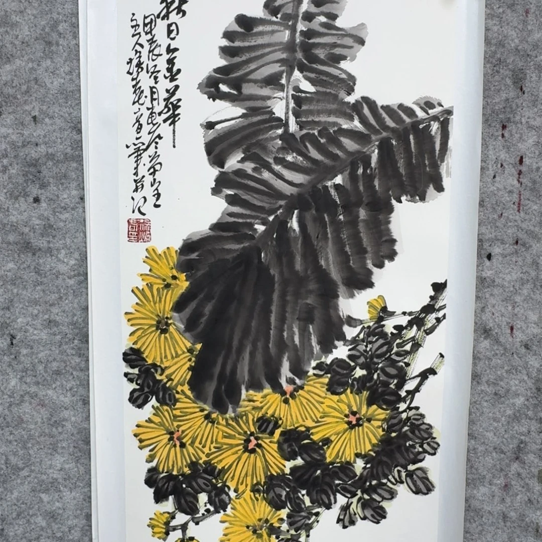 国画芭蕉菊花2222222222