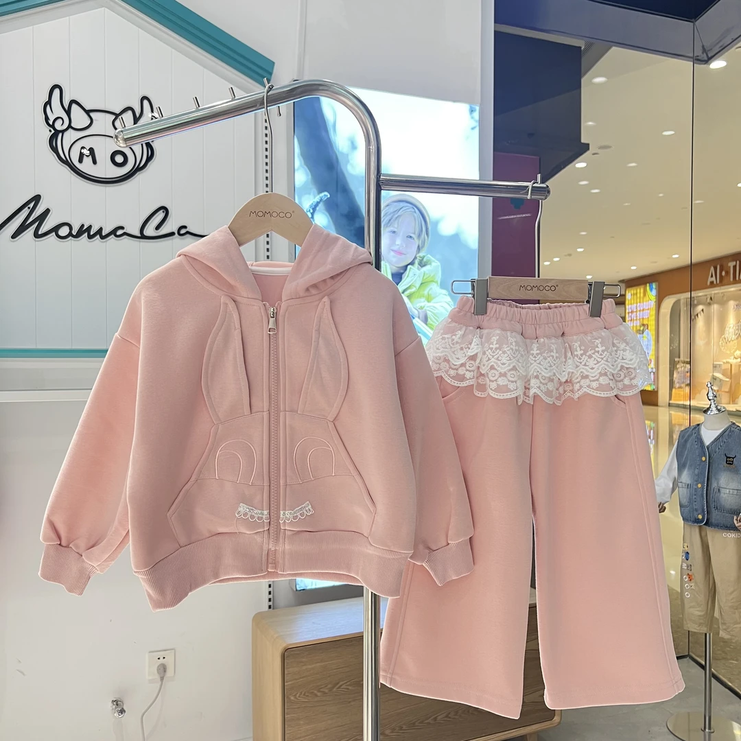 MOMOCO春秋季欧若风女童新款甜美花边针织两件套77580580003