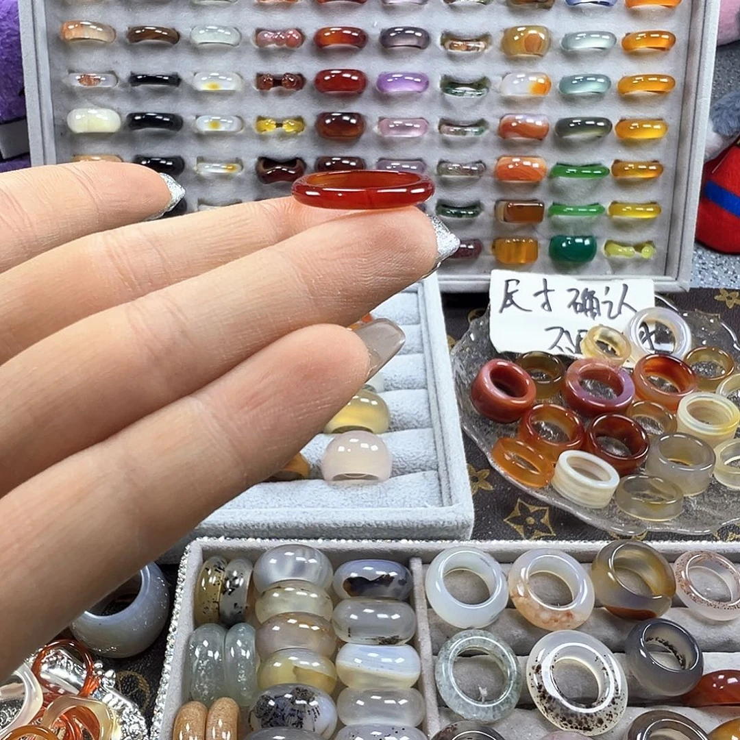 玛瑙/玉髓未镶嵌戒指B4不退换16.9港14